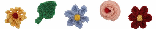 毛糸で編んだ花